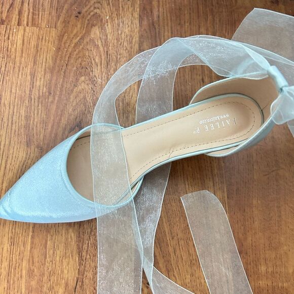 Baby blue Kailee P kitten heels with tulle tie - Picture 3 of 4
